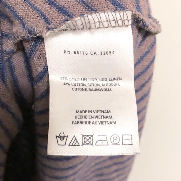 Anthropologie Serra Spliced Striped Tee Brown Asymmetrical - Picture 7 of 7